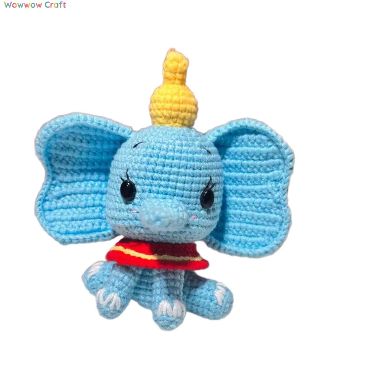 Pendants,Crochet Doll,Cute hand-crocheted blue elephant doll - hand-crocheted pendant keychain